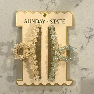 Gold Floral Metal Hair Clips-Set of 2